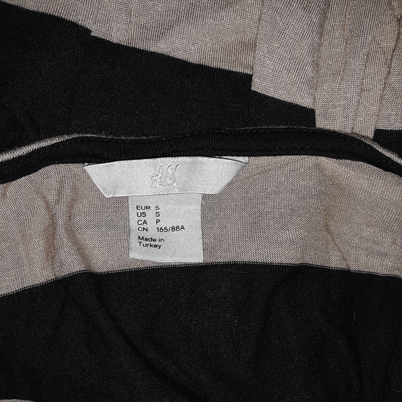 H&M Light Brown & Black Striped Dolman Shirt Small - Picture 2 of 4